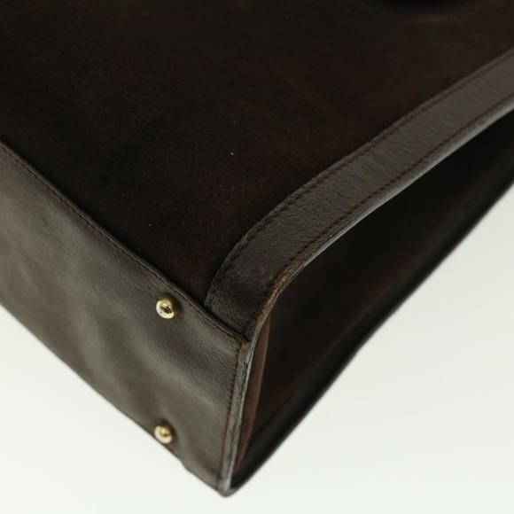 GUCCI Bamboo Hand Bag Suede Leather Brown Auth fm2206 - Picture 10 of 16